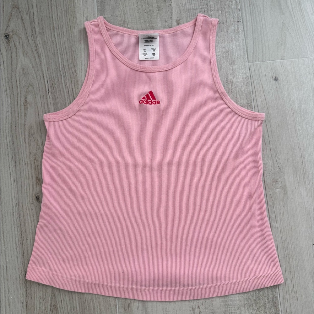 Adidas Pink Ribbed Tank Top XL